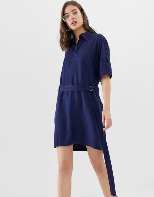 Kings Of Indigo tie detail shirt dress-Blue