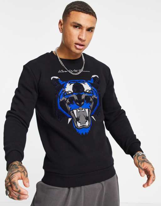 Kings Will Dream demon sweatshirt in black gold