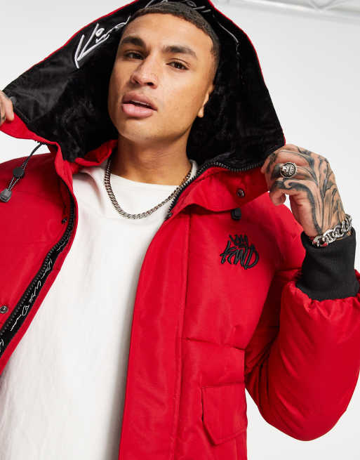 Kings Will Dream Milford puffer bomber jacket in red