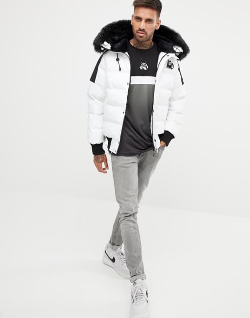 Kings Will Dream Puffer Jacket In Reflective Gray With Logo