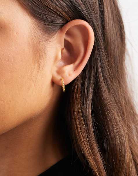 Kingsley 12mm Ryan gold plated twist hoop earrings - view 1
