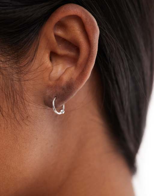 Kingsley Ryan - 10-millimeters hoop-øreringe i sterlingsølv med små kugler, 3 af 3