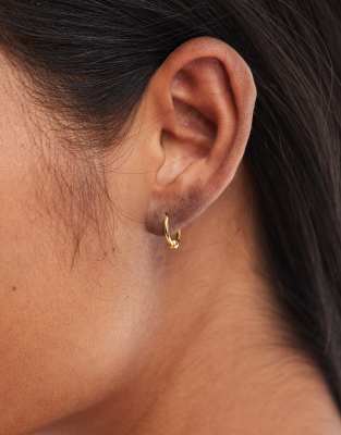 10mm ball hoop earrings in gold plated