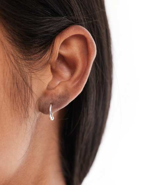 Kingsley Ryan 10mm ball hoop earrings in sterling silver - view 1
