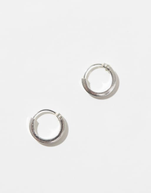 Kingsley Ryan 10mm flat hoop earrings in sterling silver, 2 of 3