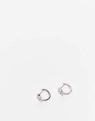 Kingsley Ryan Kingsley Ryan 10mm gemset star huggie hoop earrings in sterling silver