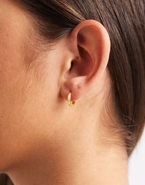 Kingsley Ryan 10mm gold plated twisted hoop earrings - view 1