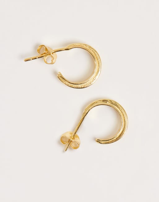 Kingsley Ryan 10mm gold plated twisted hoop earrings, 2 of 3
