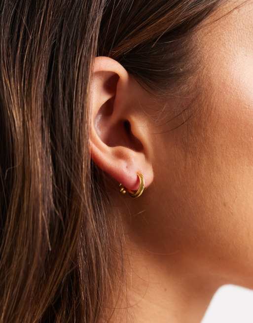 Kingsley Ryan 10mm gold plated twisted hoop earrings, 3 of 3
