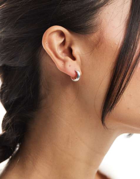 Kingsley Ryan 10mm hoop earrings in sterling silver - view 1