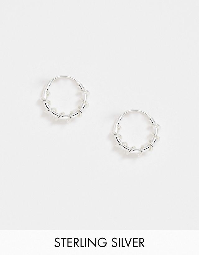 Kingsley Ryan 10mm twist hoop earrings in sterling silver