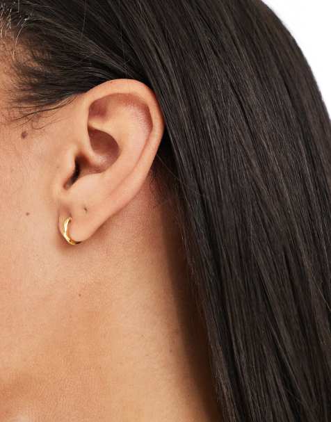 Kingsley Ryan 10mm twisted hoop earrings in gold plated - view 1