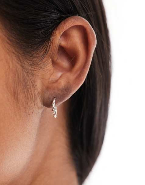 Kingsley Ryan 10mm twisted hoop earrings in sterling silver - view 1