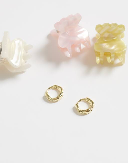Kingsley Ryan 12 mm teksturerede hoops i 14 karat guldbelagt, 4 af 4