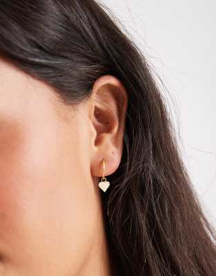 Kingsley Ryan Kingsley Ryan 12mm hoop with heart charm-Gold