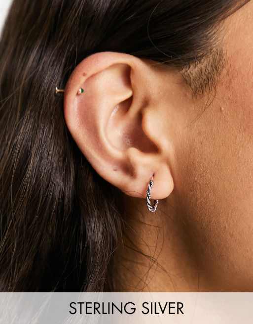 Kingsley Ryan - 12mm oorringen van sterling zilver met draad-detail