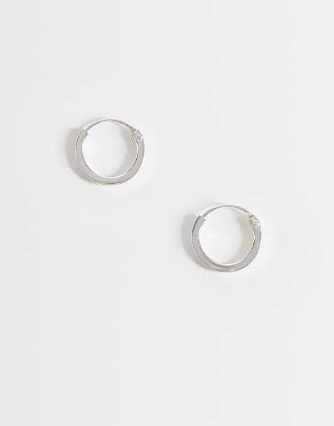 Kingsley Ryan 12mm square cut hoops in silver - view 1