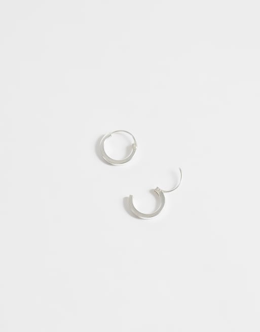 Kingsley Ryan 12mm square cut hoops in silver, 2 of 4