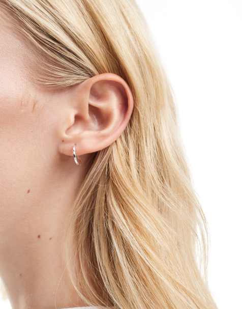 Kingsley Ryan 12mm twisted hoop earrings in sterling silver - view 1