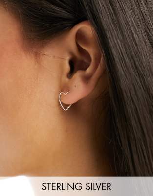 Kingsley Ryan 14mm heart hoop earrings in sterling silver | ASOS