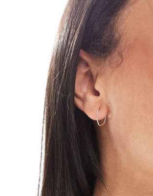 14mm hexagon hoop earrings in sterling silver
