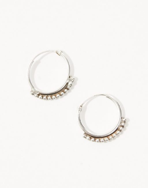 Small ball online hoop earrings