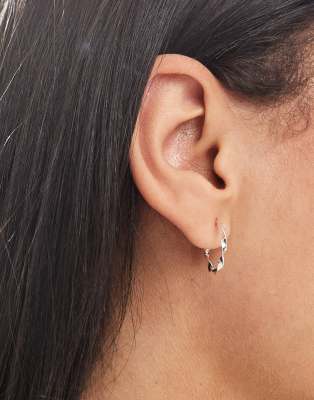 14mm twisted hoop earrings in sterling silver