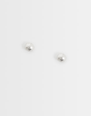 Kingsley Ryan 1.5mm Ball Stud Earrings In White