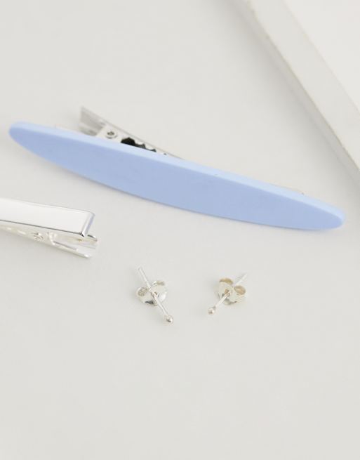 Kingsley Ryan 1.5mm ball stud earrings in sterling silver, 2 of 4