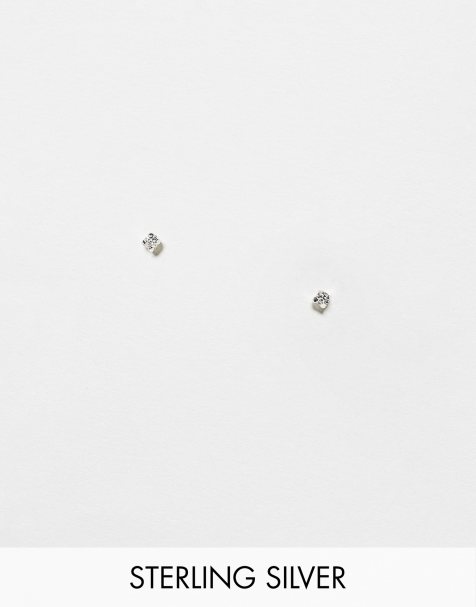 Kingsley Ryan 1.5mm crystal stud earrings in sterling silver - view 1