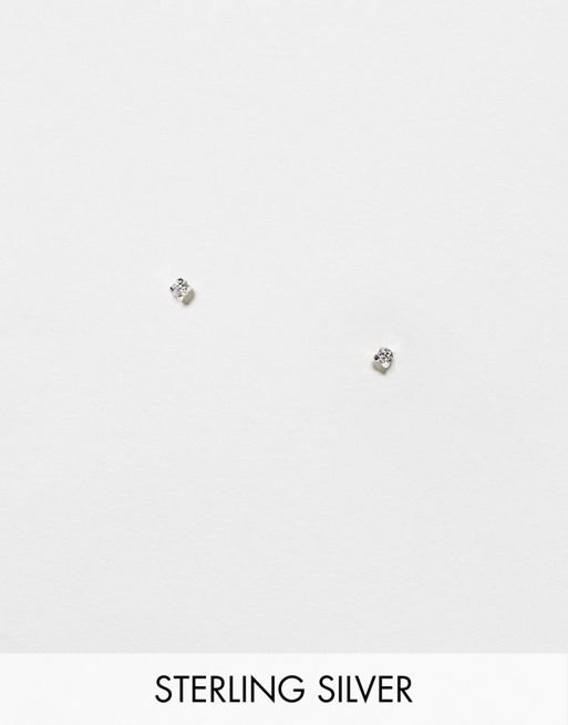 Kingsley Ryan 1.5mm crystal stud earrings in sterling silver