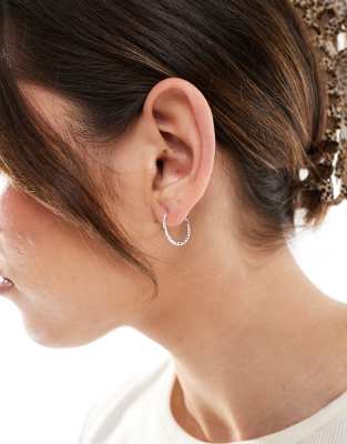 Kingsley Ryan Kingsley Ryan 16mm hammered hoop earrings in sterling silver