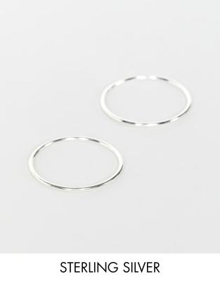 Kingsley Ryan 2 pack band rings in sterling silver Silver