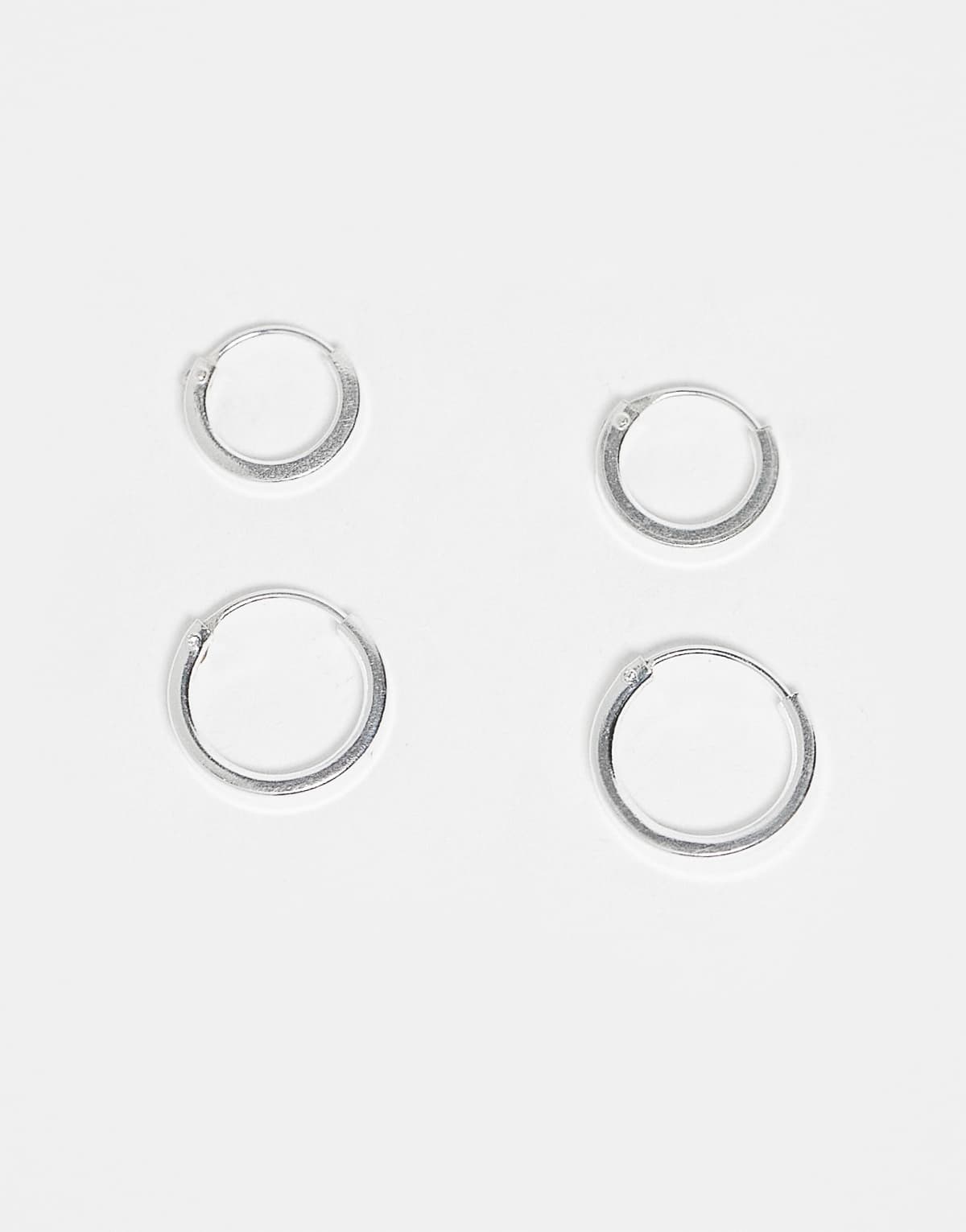 Kingsley Ryan 2 pack of hoop earrings in sterling silver