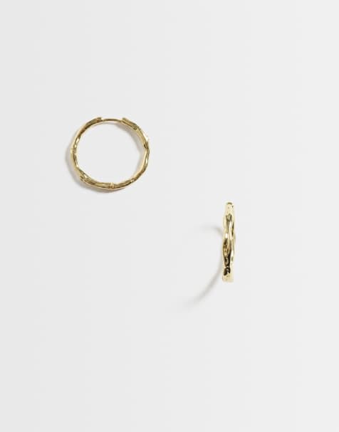 Kingsley Ryan 22 mm texturerade hoops i 14 karat guldpläterad mässing - view 1