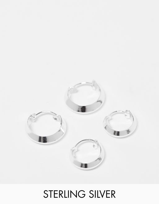 Kingsley Ryan – 2er-Pack Creolen aus Sterlingsilber in Silber-Optik