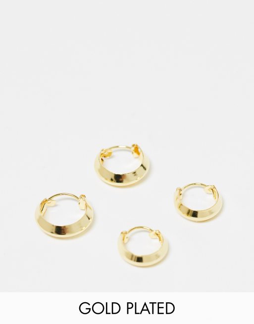 Kingsley Ryan – 2er-Pack vergoldete Creolen in Gold-Optik