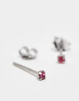 Kingsley Ryan 2mm Rose Pink Gem Stud Earrings