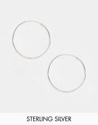 Kingsley Ryan 35mm hoop earrings in sterling silver - ASOS Price Checker