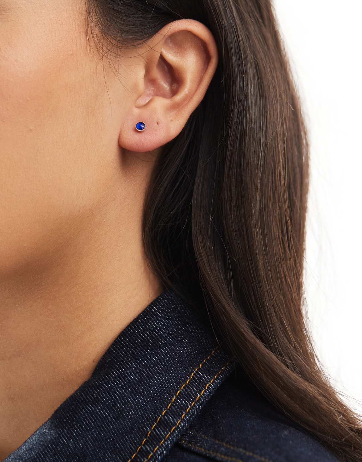 Kingsley Ryan 3mm round lapiz stud earrings in sterling silver