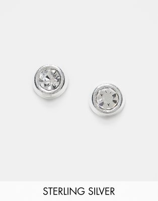 Kingsley Ryan Kingsley Ryan 4mm bezel set round gem stud earrings in sterling silver