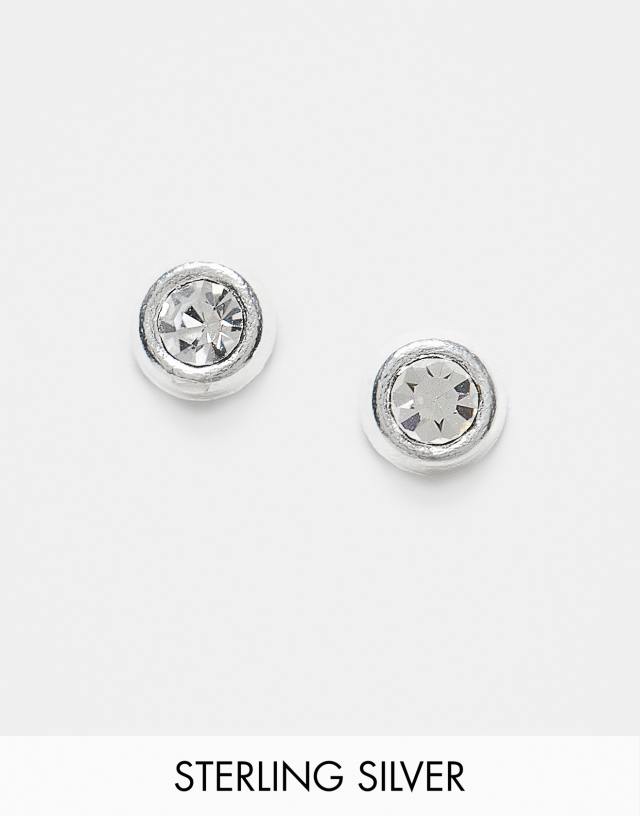 Kingsley Ryan - 4mm bezel set round gem stud earrings in sterling silver