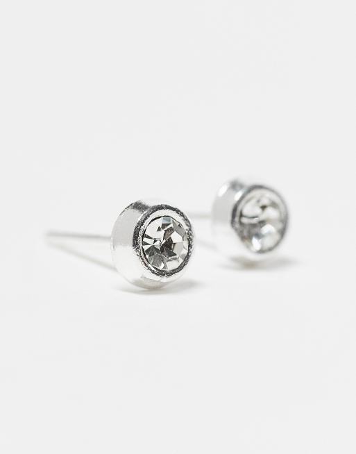 Kingsley Ryan 4mm bezel set round gem stud earrings in sterling silver, 3 of 4