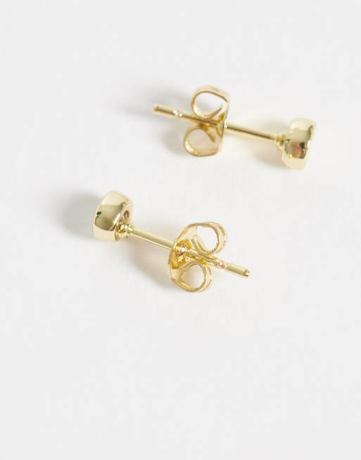 Kingsley Ryan 4mm gemset round studs in 14kt gold plated brass, 2 of 4