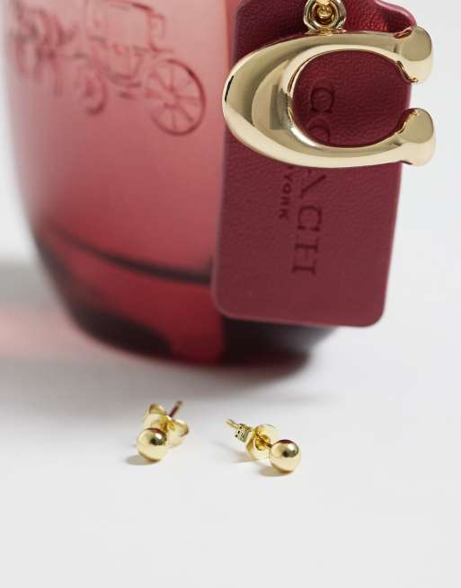 Kingsley Ryan 4mm plain ball stud earrings in 14ct gold plated, 2 of 4