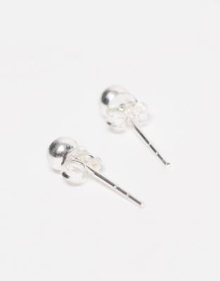 Kingsley Ryan 4mm Plain Ball Stud Earrings In Silver
