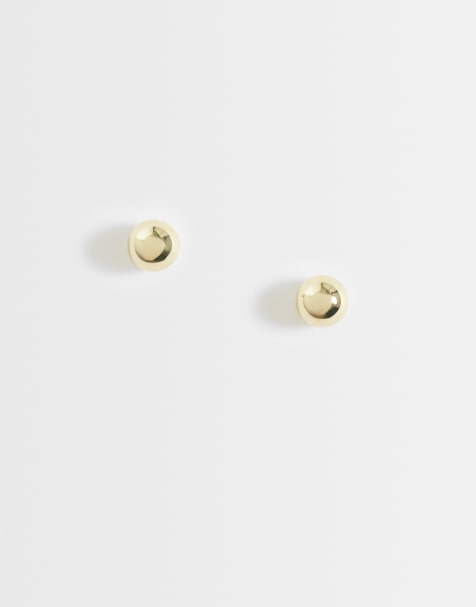 Kingsley Ryan 4mm plain ball studs in 14kt gold plated brass - view 1