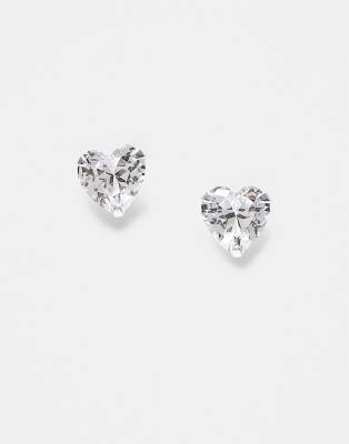 5mm crystal heart stud earrings in sterling silver
