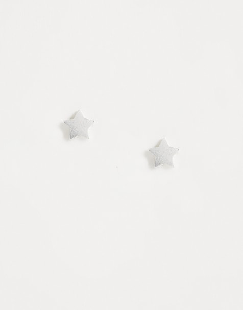 Kingsley Ryan 5mm flat star stud earrings in sterling silver - view 1