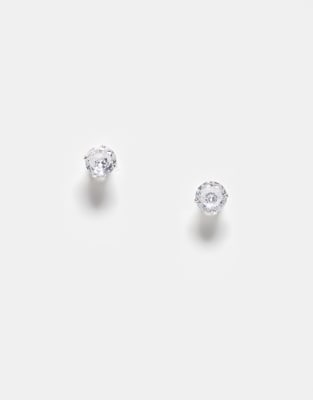 Kingsley Ryan 6mm crystal gem stud earrings in sterling silver